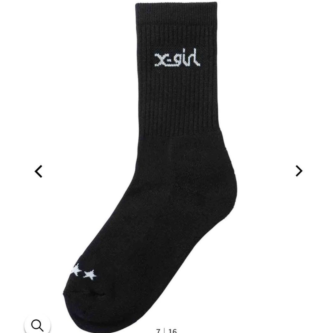 X-girl(エックスガール)のLOGO 2P MIDDLE SOCKS  X-girl エックスガール 靴下 レディースのレッグウェア(ソックス)の商品写真