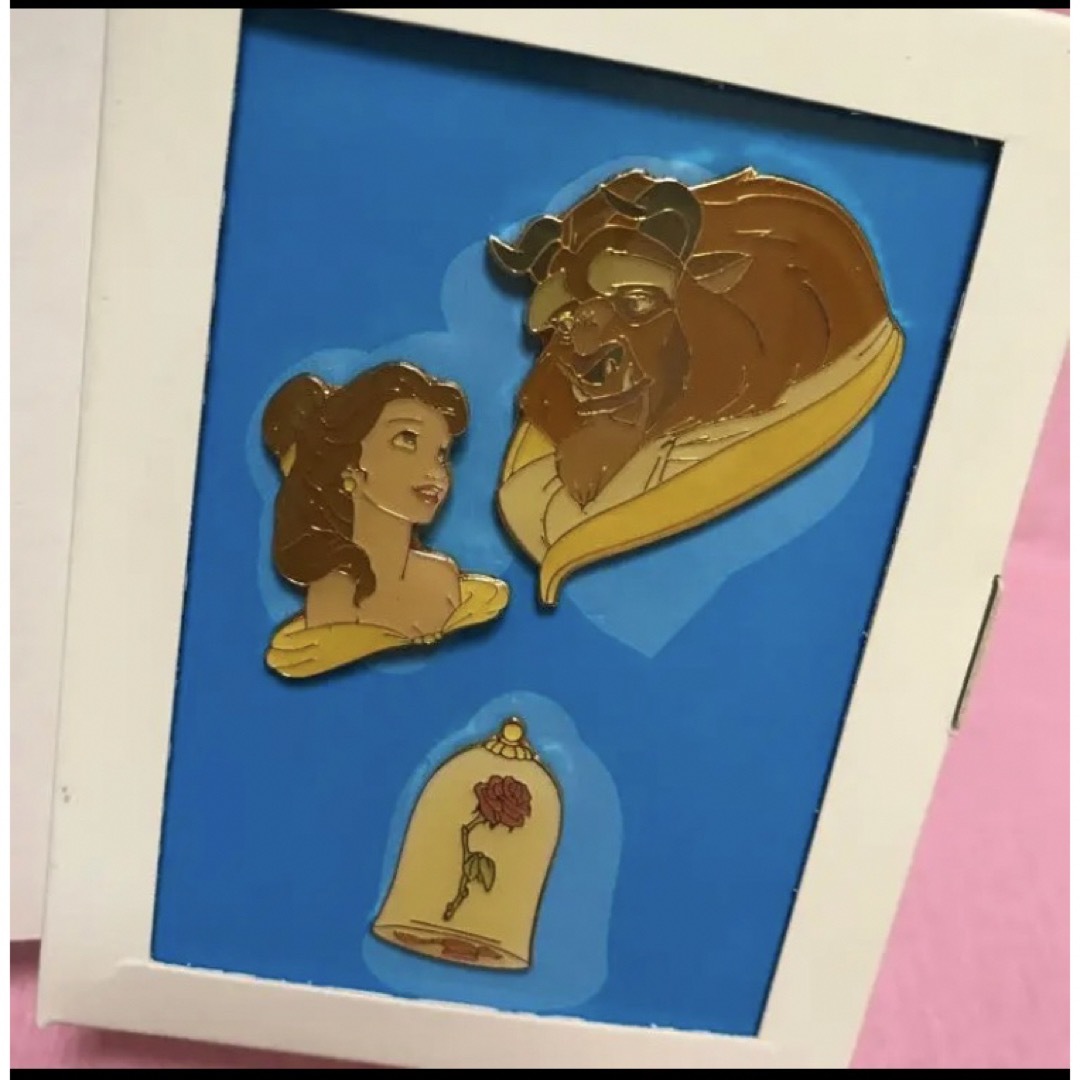 Disney(ディズニー)のディズニー　美女と野獣　ベル　ピン　セット　箱　ケース　box エンタメ/ホビーのアニメグッズ(バッジ/ピンバッジ)の商品写真
