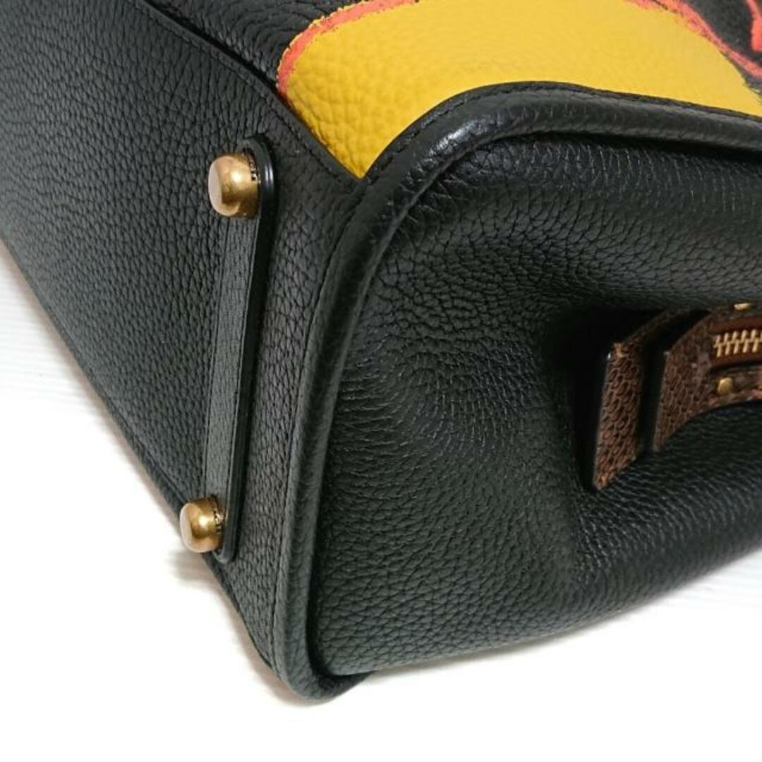 COACH(コーチ)のCOACH(コーチ) ハンドバッグ バスキア ローグ39 6884 黒×オレンジ×マルチ バスキアコラボ レザー×パイソン レディースのバッグ(ハンドバッグ)の商品写真