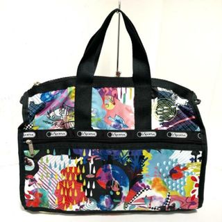 レスポートサック(LeSportsac)のLESPORTSAC(レスポートサック) ボストンバッグ美品  - 黒×ブルー×マルチ 本体ロックあり レスポナイロン(ボストンバッグ)