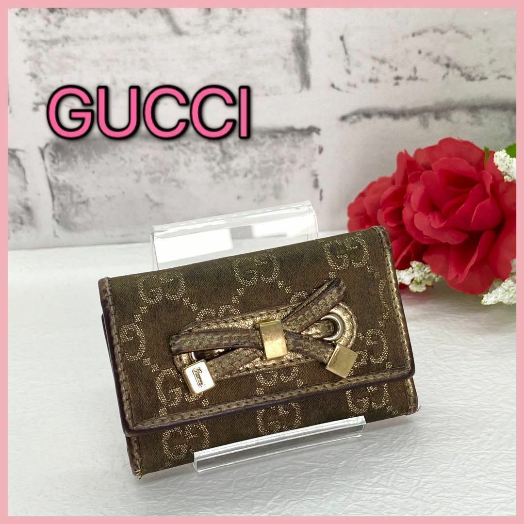 Gucci(グッチ)の◆ GUCCI グッチ 6連 キーケース シェリー ライン リボン GG レディースのファッション小物(キーホルダー)の商品写真