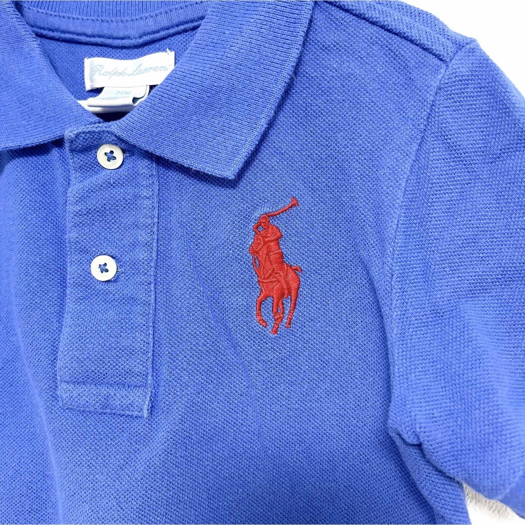 POLO RALPH LAUREN(ポロラルフローレン)のポロ ラルフローレン　ポロシャツ　90 ブルー　青　ビッグポニー　男の子　半袖 キッズ/ベビー/マタニティのキッズ服男の子用(90cm~)(Tシャツ/カットソー)の商品写真