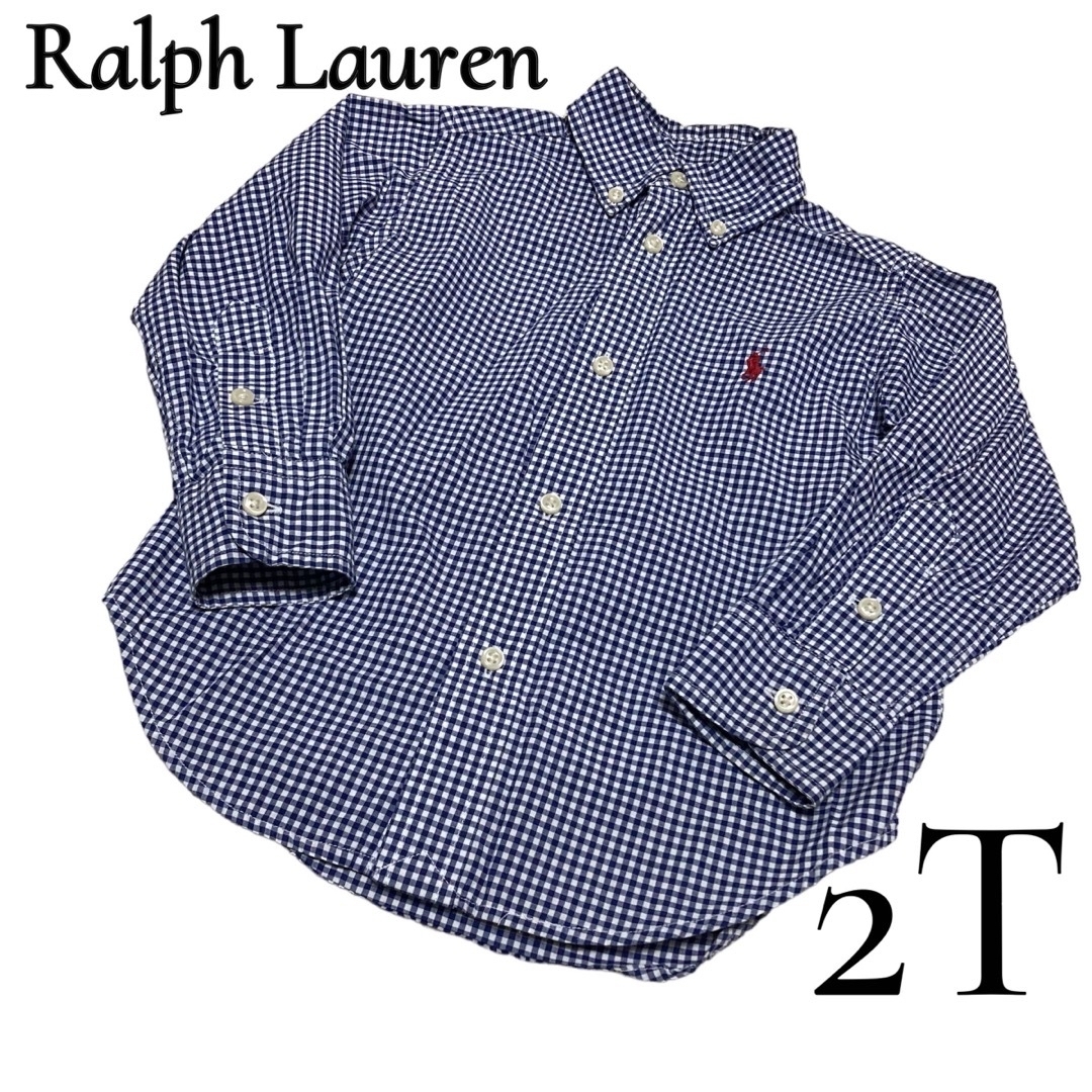 Ralph Lauren(ラルフローレン)の【RALPH LAUREN／ラルフローレン】長袖ボタンダウンシャツ 2T 美品 キッズ/ベビー/マタニティのキッズ服男の子用(90cm~)(ブラウス)の商品写真