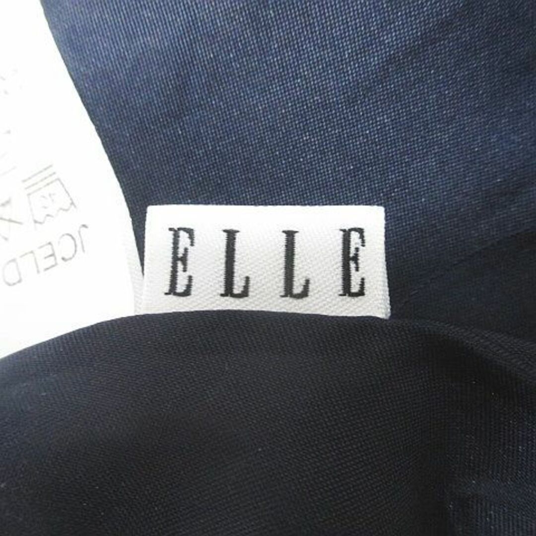 ELLE(エル)のELLE 長袖 ロング丈 ワンピース 38 ネイビー 紺系 花柄 レディースのワンピース(ロングワンピース/マキシワンピース)の商品写真