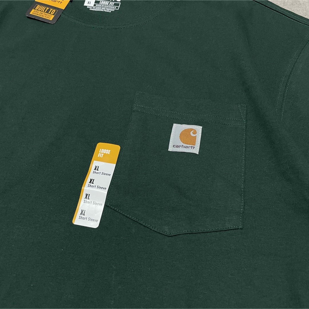 carhartt(カーハート)の新品 カーハート ビッグ ポケット Tシャツ モスグリーン XL f574 メンズのトップス(Tシャツ/カットソー(半袖/袖なし))の商品写真