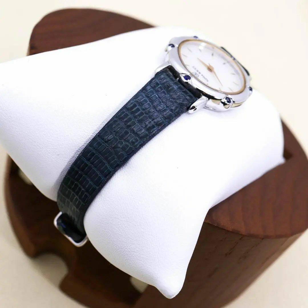 NINA RICCI(ニナリッチ)の《美品》NINA RICH 腕時計 ラメ文字盤 ストーン レザーベルト w レディースのファッション小物(腕時計)の商品写真
