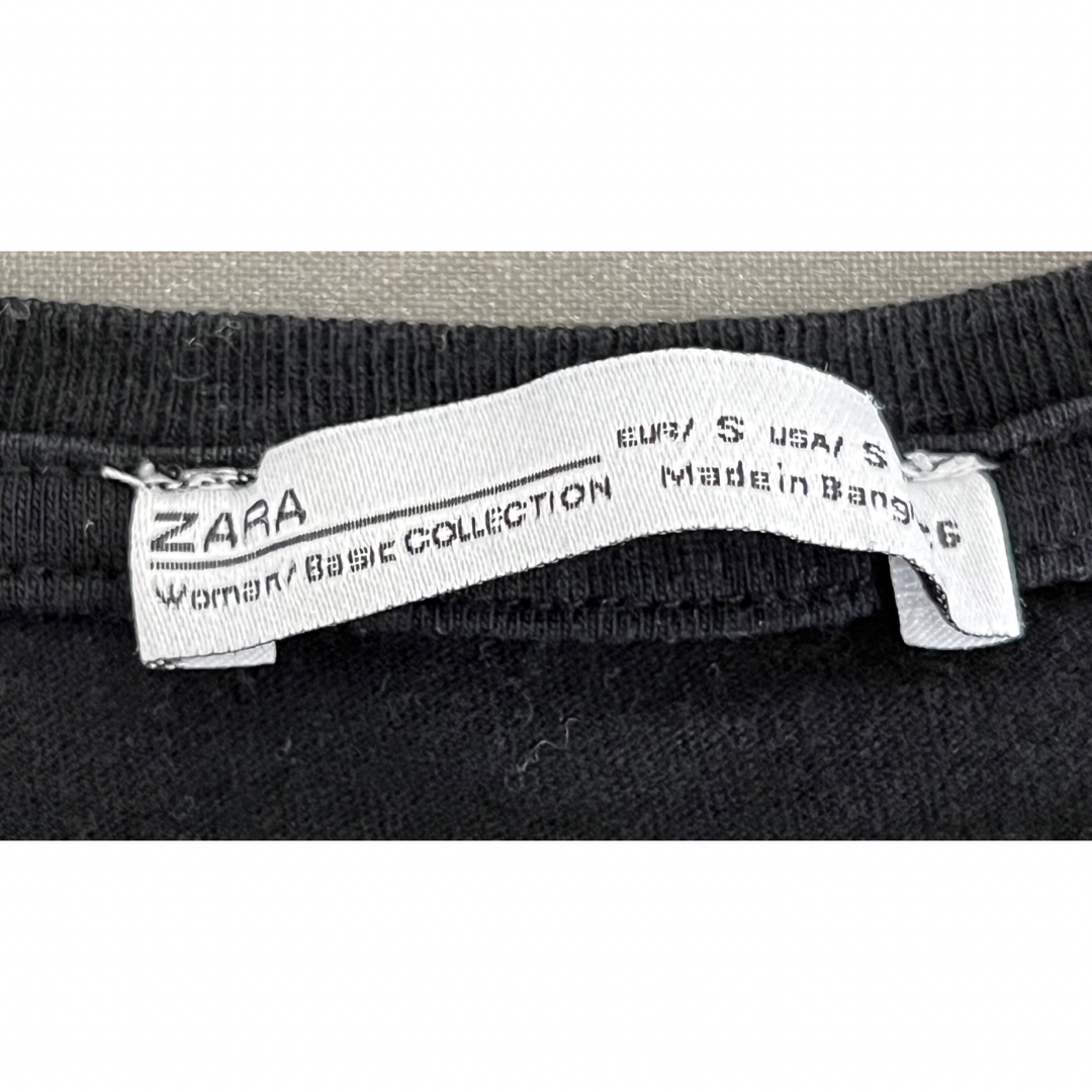 ZARA(ザラ)のおまとめ割引　ZARA Uネック　ブラック　Tシャツ レディースのトップス(Tシャツ(半袖/袖なし))の商品写真