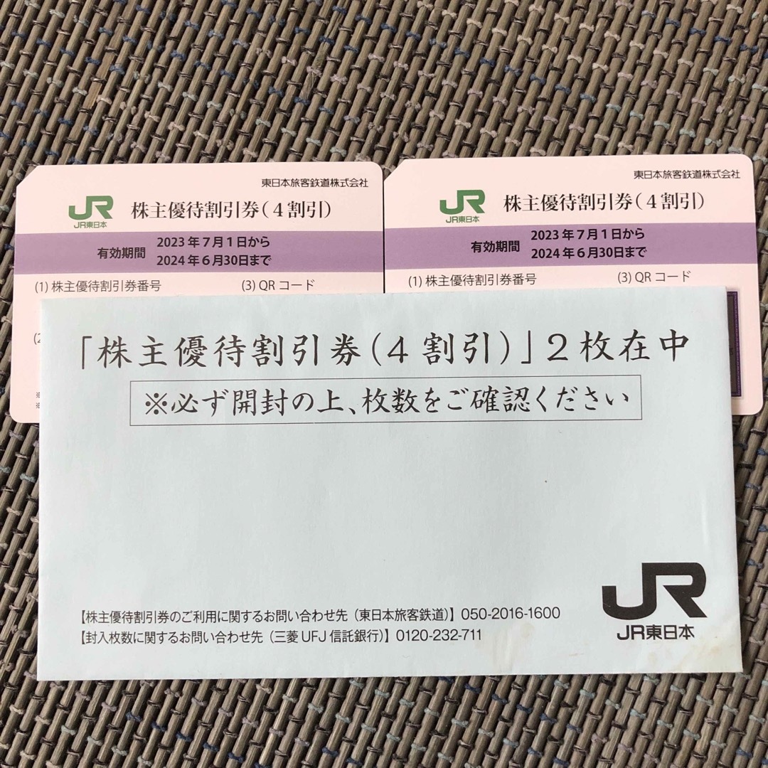 JR(ジェイアール)のJR東日本 株主優待券2枚 チケットの優待券/割引券(その他)の商品写真