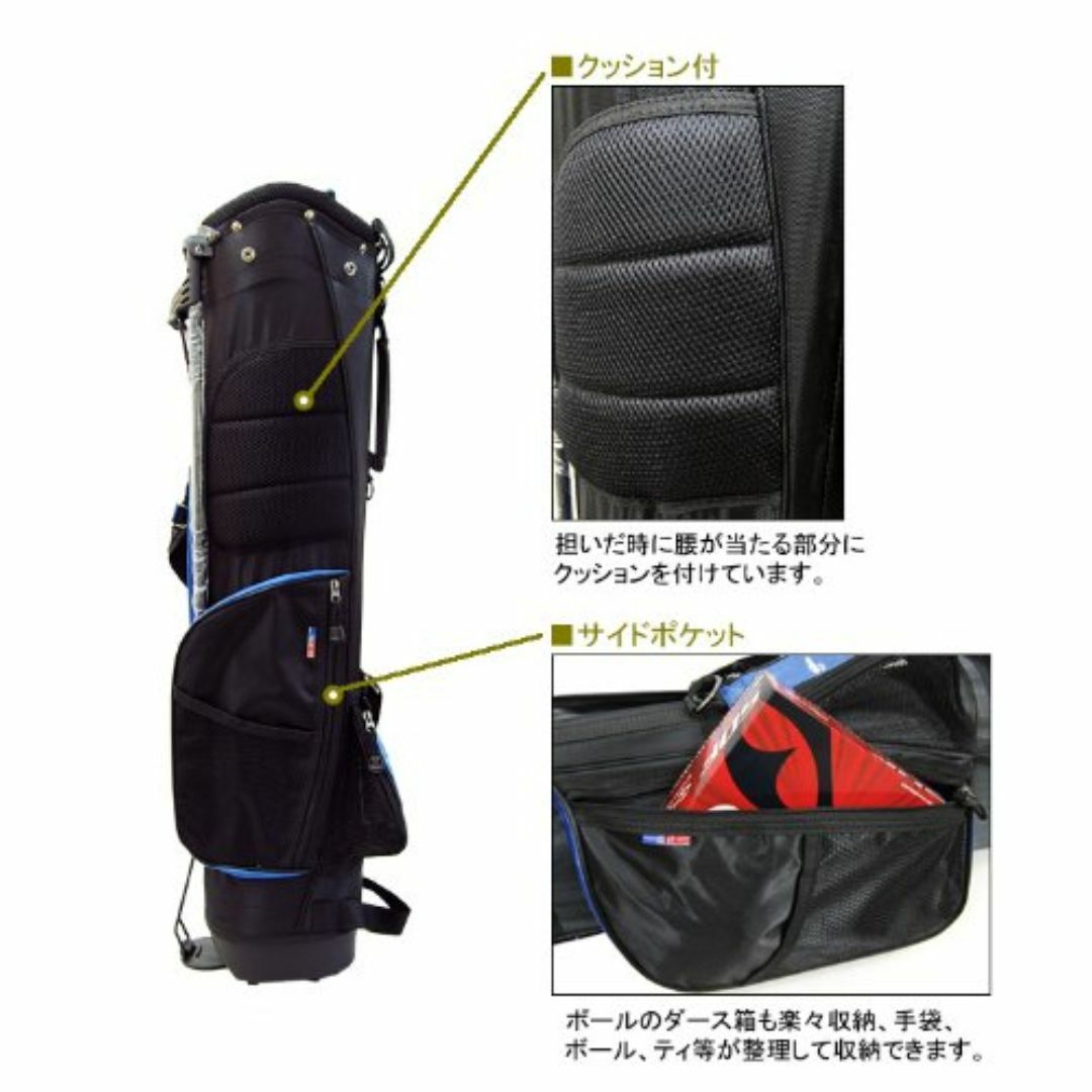 【色: ブラックxイエロー】LEZAX(レザックス) U.S.Athlete 6 スポーツ/アウトドアのゴルフ(バッグ)の商品写真