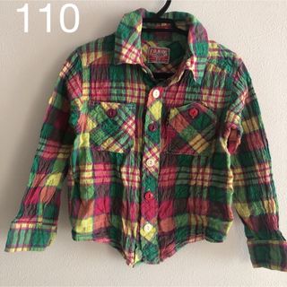 エフオーキッズ(F.O.KIDS)の110 エフオーキッズ　チェック長袖シャツ(Tシャツ/カットソー)