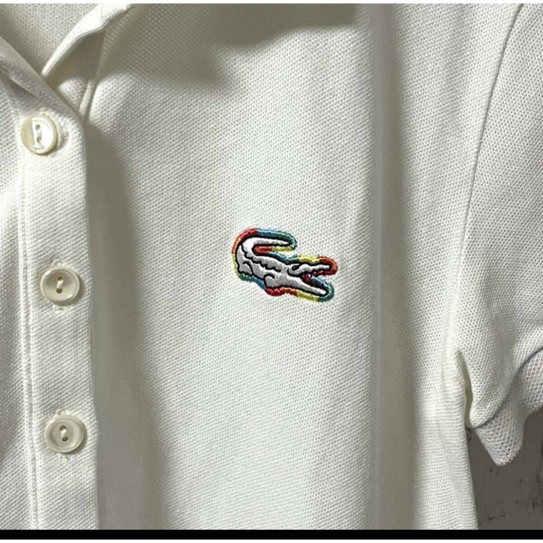 LACOSTE(ラコステ)のラコステ LACOSTE 虹 レインボーワニ刺繍ホース 半袖ポロシャツ 36 M メンズのトップス(ポロシャツ)の商品写真