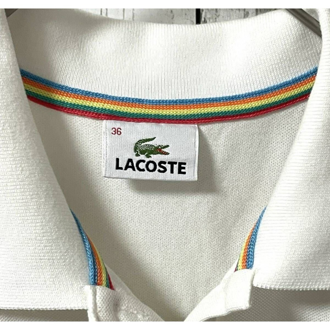 LACOSTE(ラコステ)のラコステ LACOSTE 虹 レインボーワニ刺繍ホース 半袖ポロシャツ 36 M メンズのトップス(ポロシャツ)の商品写真