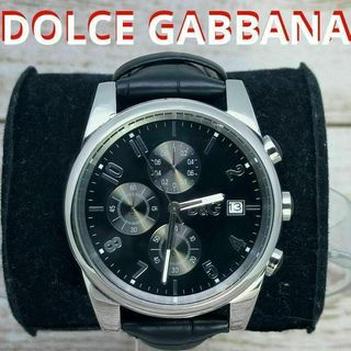 ドルチェアンドガッバーナ(DOLCE&GABBANA)の動作品　ドルチェ＆ガッバーナ　ブラック　腕時計 D&G　レザー　定価8万円(腕時計(アナログ))