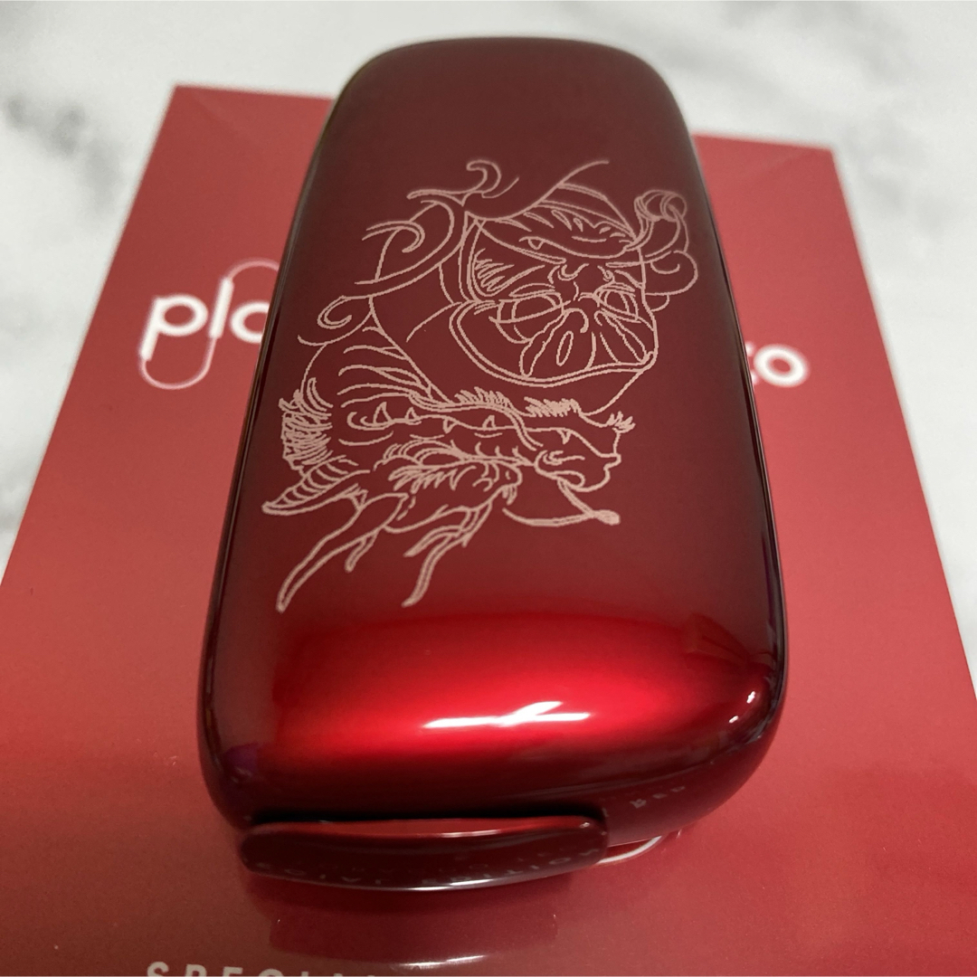 PloomTECH(プルームテック)の龍 ダルマ デザイン 加工 プルームエックス アドバンスド Ploom X 赤 メンズのファッション小物(タバコグッズ)の商品写真