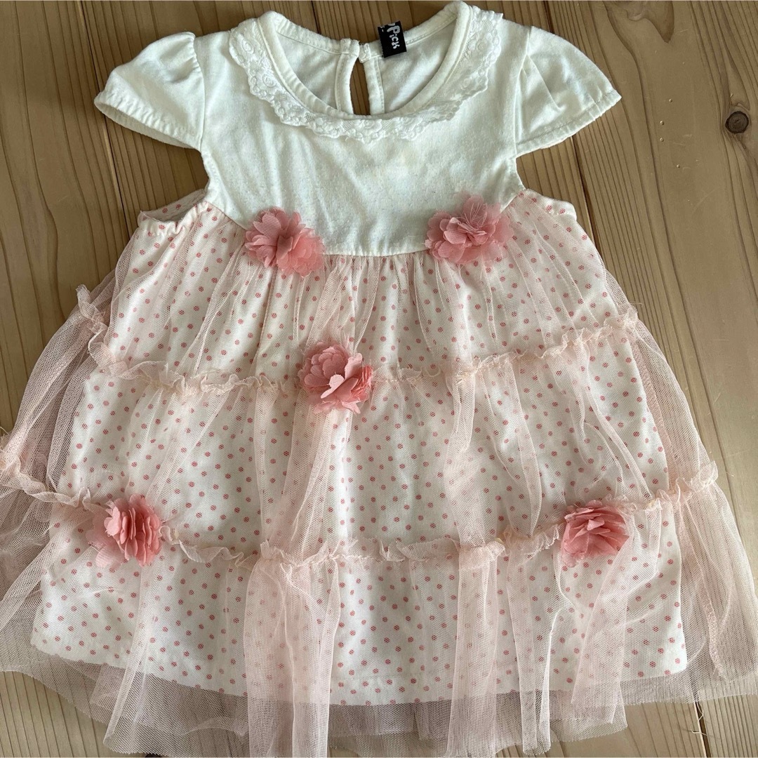 チュールワンピース キッズ/ベビー/マタニティのキッズ服女の子用(90cm~)(ワンピース)の商品写真