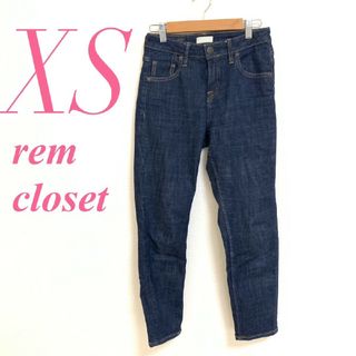 レムクローゼット(rem closet)のレムクローゼット　デニムパンツ　XS　ネイビー　カジュアル　ロング丈　綿　ポリ(デニム/ジーンズ)