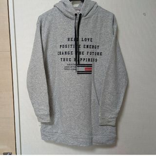 トミーヒルフィガー(TOMMY HILFIGER)のTOMMY HILFIGER トミーヒルフィガー　グレー　パーカー　ワンピース(パーカー)