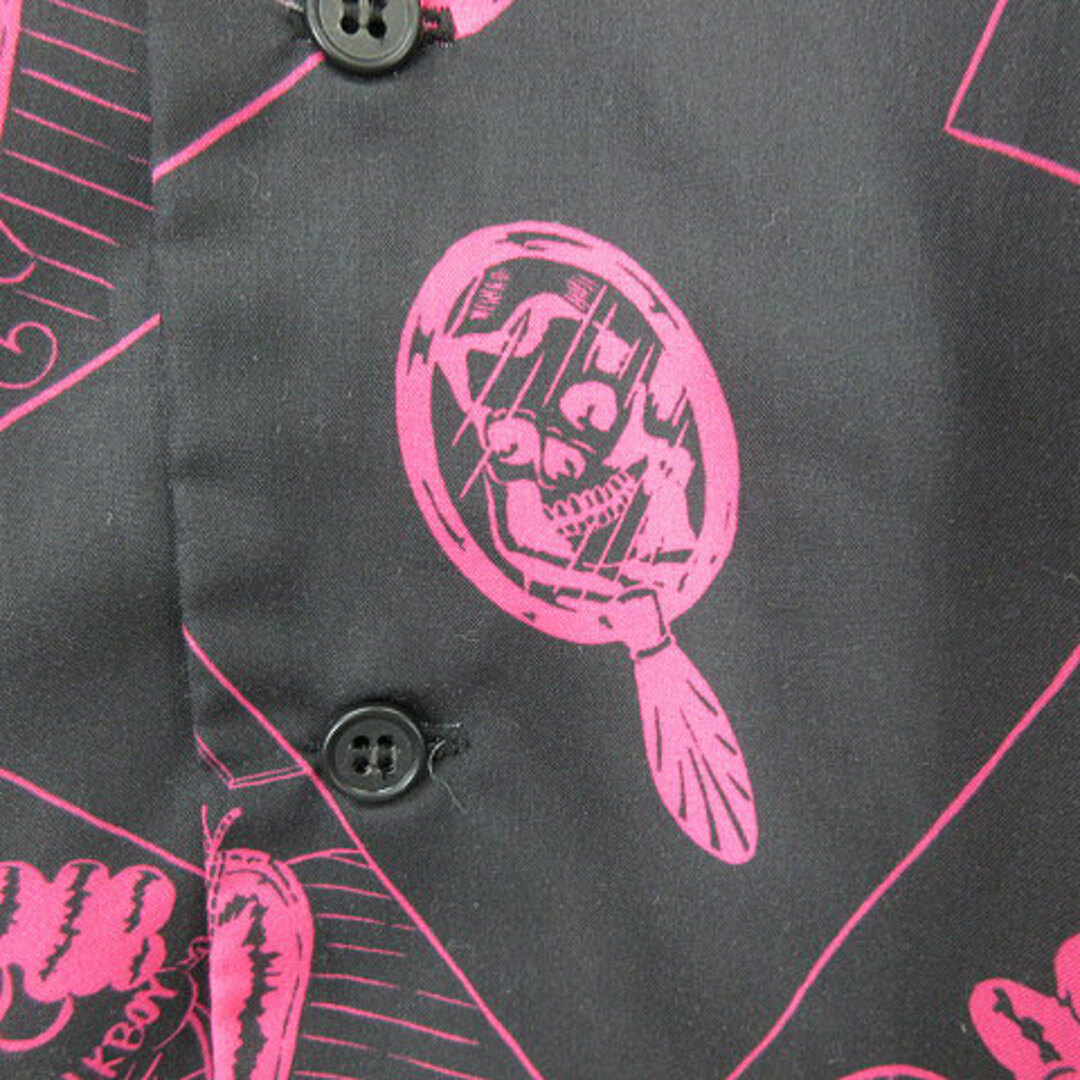 MILKBOY(ミルクボーイ)のMILKBOY BIZARRE SHIRTS 総柄 半袖 シャツ 黒  メンズのトップス(シャツ)の商品写真