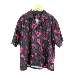 ミルクボーイ(MILKBOY)のMILKBOY BIZARRE SHIRTS 総柄 半袖 シャツ 黒 (シャツ)