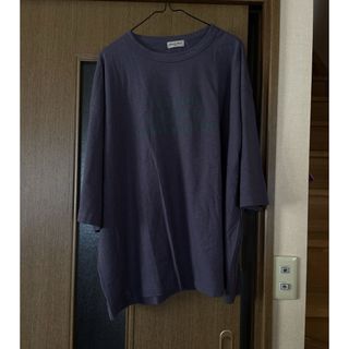 samansaMos2ロゴプリントポンチョパープルTシャツ