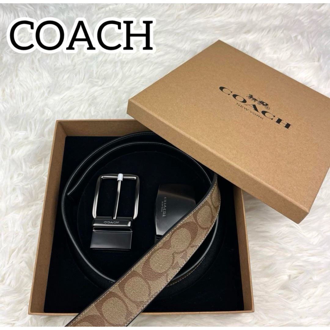 COACH(コーチ)の未使用級✨極美品　コーチ　2way リバーシブル　シグネチャー　ベルト メンズのファッション小物(ベルト)の商品写真