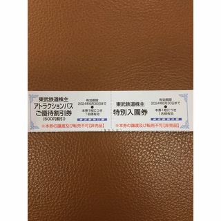 １枚🐯東武動物公園特別入園券🐯2024.6.30迄有効(動物園)
