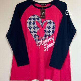 PLAYBOY - 大きいサイズ  PLAYBOY  長袖 Tシャツ  ピンク