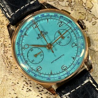 エルメス HERMES 18K 金 クロノグラフ アンティーク 腕時計 941