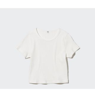 ユニクロ(UNIQLO)のリブクロップドT(Tシャツ(半袖/袖なし))