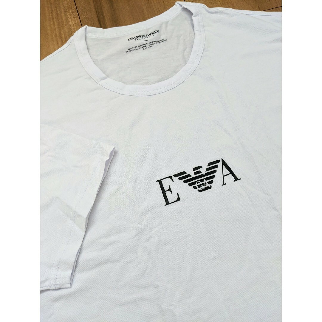 Emporio Armani(エンポリオアルマーニ)の【新品】EMPORIO ARMANI／ホワイト クルーネック Tシャツ XL メンズのトップス(Tシャツ/カットソー(半袖/袖なし))の商品写真