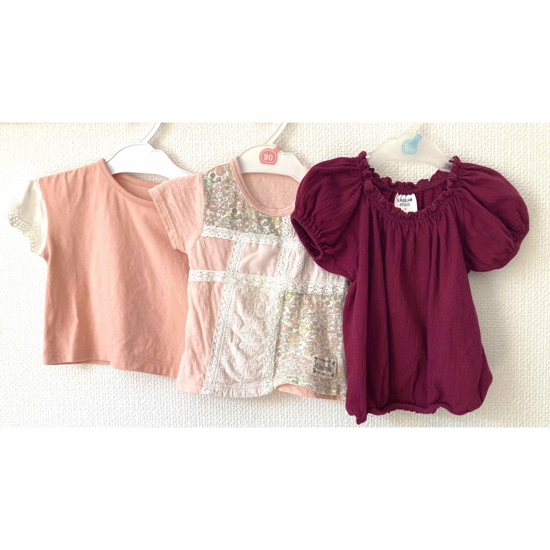 ベルメゾン(ベルメゾン)の女児　80ー90半袖まとめ売り キッズ/ベビー/マタニティのベビー服(~85cm)(Ｔシャツ)の商品写真