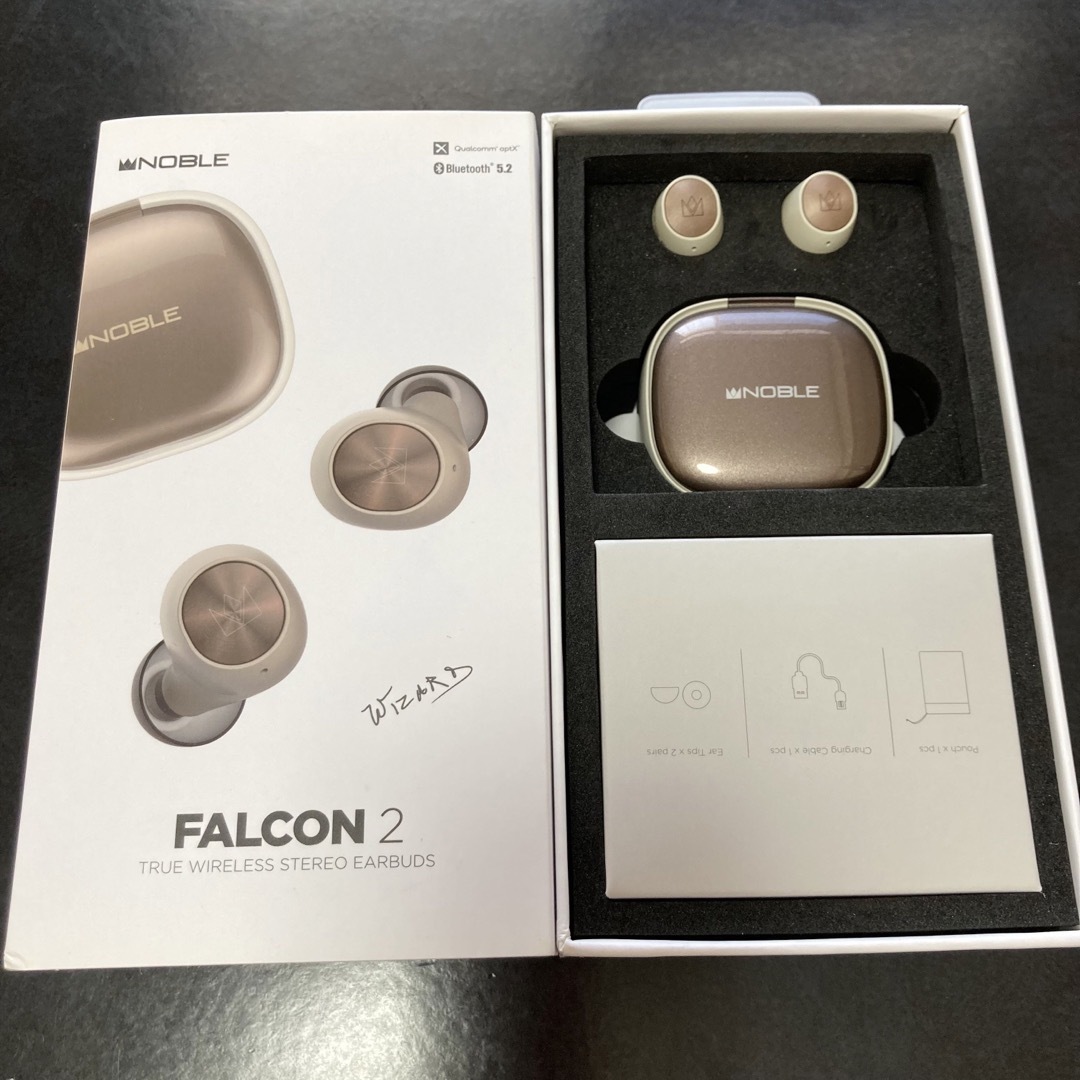 Noble(ノーブル)のNOBLE audio 完全ワイヤレス イヤホン FALCON 2(WHITE) スマホ/家電/カメラのオーディオ機器(ヘッドフォン/イヤフォン)の商品写真