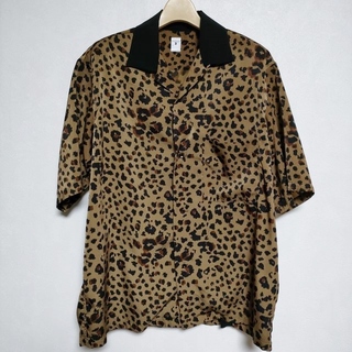 LA BOUCLE レオパード ボーリングシャツ 半袖シャツ ブラウン ブラック メンズ ラブークル【中古】4-0404S∞(シャツ)