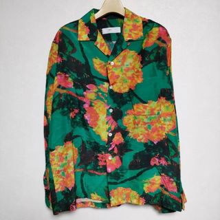 TOGA - TOGA VIRILIS Cupra cotton print shirt キュプラコットン  プリントシャツ 花柄 TV01-FJ304 長袖シャツ グリーン メンズ トーガ【中古】4-0404M∞