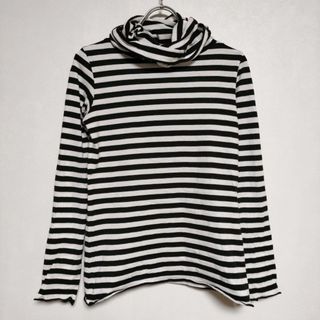 アニエスベー(agnes b.)のagnes b. タートルネック ハイネック ボーダー 長袖Ｔシャツ カットソー ロンＴ ホワイト ブラック レディース アニエスベー【中古】4-0404M∞(Tシャツ(長袖/七分))