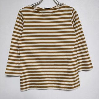 marimekko - marimekko ボーダー コットン XS 長袖Ｔシャツ カットソー ロンＴ アイボリー ブラウン レディース マリメッコ【中古】4-0404M∞