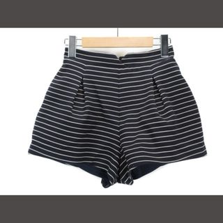 スナイデル(SNIDEL)のスナイデル snidel タックビックショートパンツ ボーダー 0 黒 ブラック(ショートパンツ)