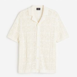 H&M - H&M エイチアンドエム レギュラーフィット クロッシェライクリゾートシャツ