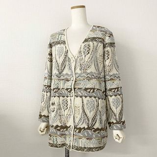 ミッソーニ(MISSONI)の25d14 《美品》 伊製 MISSONI ミッソーニ  ジャガードモールニット ニットカーディガン 44 レディース 婦人服(カーディガン)