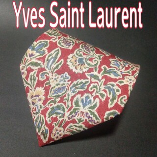 イヴサンローラン(Yves Saint Laurent)の【極美品】イヴサンローラン　イブサンローラン　花柄　ボタニカル柄　ネクタイ(ネクタイ)