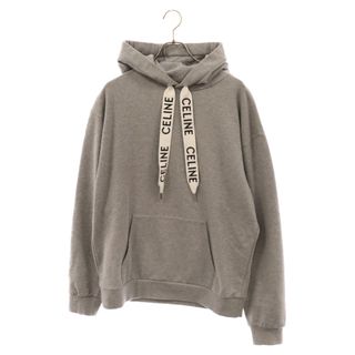 セリーヌ(celine)のCELINE セリーヌ 21AW Loose Sweatshirt In Cotton Fleece コットンルーズ ドローコードスウェット プルオーバー パーカー 2Y468052H グレー(パーカー)