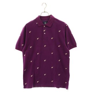 A BATHING APE - A BATHING APE アベイシングエイプ BAPE STA POLO ベイプスター柄 鹿の子 半袖ポロシャツ パープル 1920-112-029