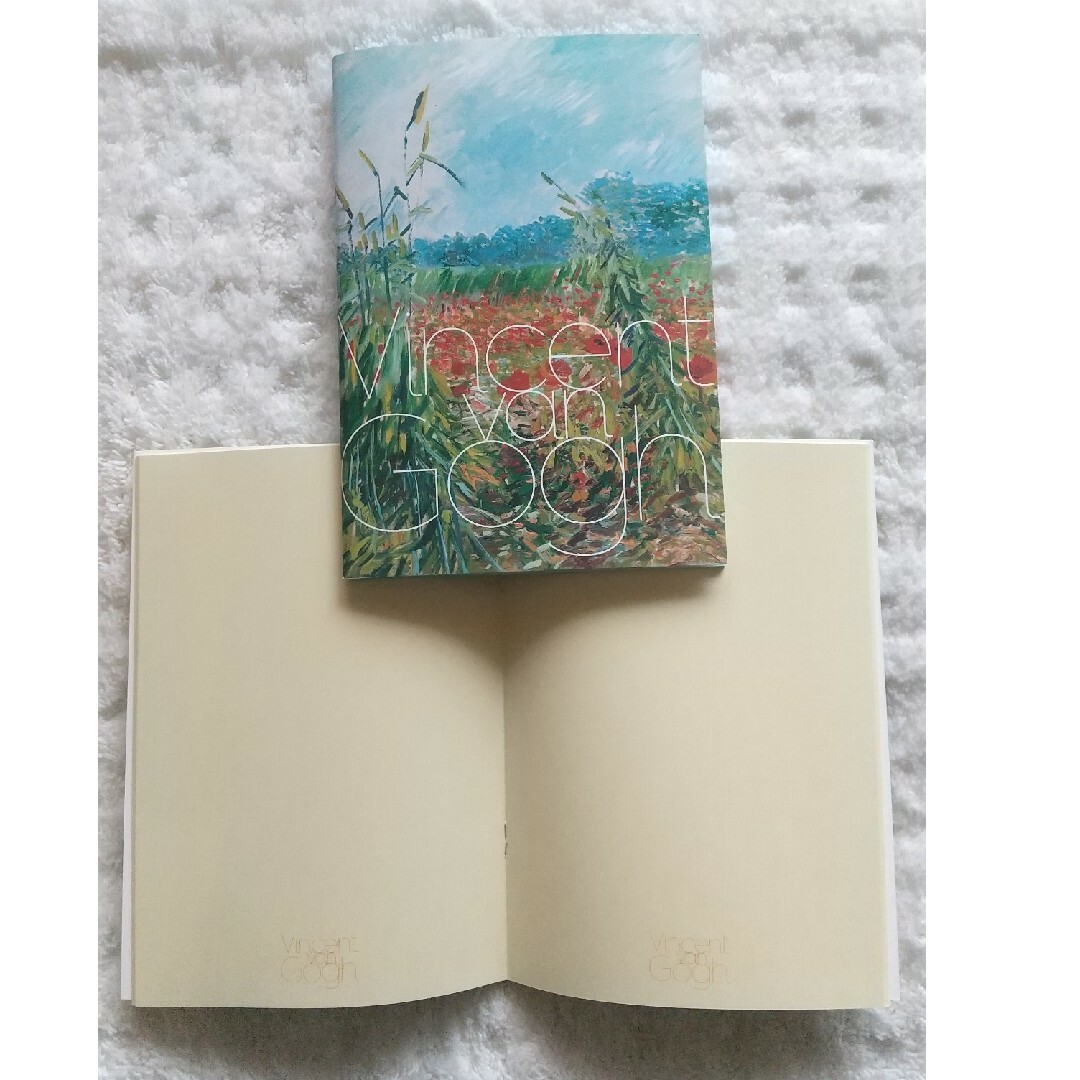 ゴッホ 絵画 A5 ノート Vincent van Gogh 麦畑とポピー 薔薇 インテリア/住まい/日用品の文房具(ノート/メモ帳/ふせん)の商品写真