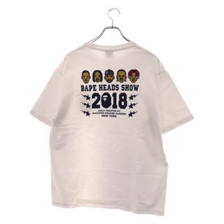 アベイシングエイプ(A BATHING APE)のA BATHING APE アベイシングエイプ BAPE HEADS SHOW 2018 ロゴプリントクルーネック半袖Tシャツ ホワイト(Tシャツ/カットソー(半袖/袖なし))