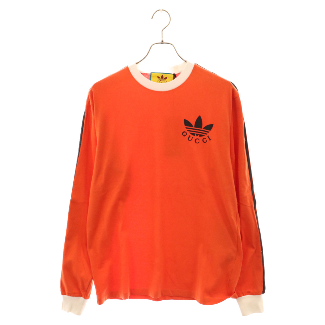 Gucci(グッチ)のGUCCI グッチ 23SS×adidas 722944 XJE1H アディダス 3ストライプロングスリーブ長袖Tシャツ オレンジ メンズのトップス(Tシャツ/カットソー(七分/長袖))の商品写真