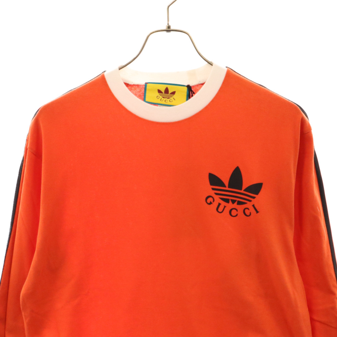 Gucci(グッチ)のGUCCI グッチ 23SS×adidas 722944 XJE1H アディダス 3ストライプロングスリーブ長袖Tシャツ オレンジ メンズのトップス(Tシャツ/カットソー(七分/長袖))の商品写真