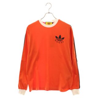 グッチ(Gucci)のGUCCI グッチ 23SS×adidas 722944 XJE1H アディダス 3ストライプロングスリーブ長袖Tシャツ オレンジ(Tシャツ/カットソー(七分/長袖))