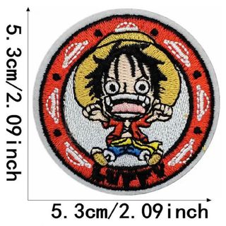 ワンピース(ONE PIECE)のONEPIECE ルフィ 海賊 刺繍ワッペン(キャラクターグッズ)