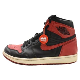 ナイキ(NIKE)のNIKE ナイキ 16年製 AIR JORDAN 1 RETRO HIGH OG BANNED BRED エアジョーダン1 バーンド ブレッド ハイカットスニーカー レッド/ブラック US9/27.0cm 555088-001(スニーカー)