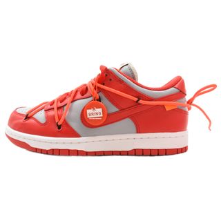 ナイキ(NIKE)のNIKE ナイキ ×OFF-WHITE DUNK LOW UNIVERSITY RED / UNIVERSITY RED-WOLF GREY オフホワイト ダンク ローカットスニーカー レッド/グレー CT0856-600 US7/25cm(スニーカー)